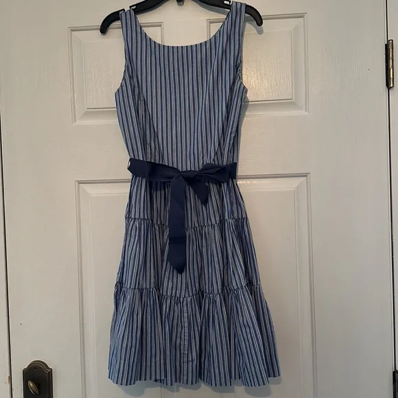 Ralph Lauren girls blue stripe dress NWT 16 - Picture 2 of 4